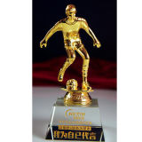 Football Crystal Glass Trophy Award for Sports Souvenir