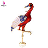 New Cheap High Quality Red-Crowned Crane Alloy Brooch Jewelry