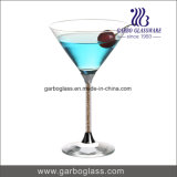 Lead Free Crystal Cocktail Glass with Golden Diamond Stem