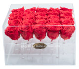 Custom Waterproof Clear Acrylic Plastic Flower Rose Jewelry Chocolate Shoe Wedding Candy Honor Display Box