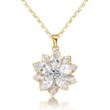 Fashion Zircon Flower Pendant Necklace Jewelry