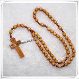 Wooden Beads Souvenir Decoration Knotted Wooden Rosary (IO-cr069)