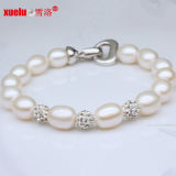 Charming Real Fresh Water Pearl Bracelet Jewelry with Crystal