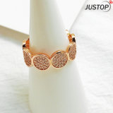 Fashion Gold-Tone Stone Inlay Design Crystal Rings for Women