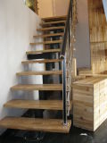PVC Wood Handrail Stainless Steel Beam Staircase