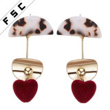 Fancy Simple Designs Gold Heart Long Hanging Earring for Women