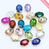 Glass Pendant Oval Glass Rhinestone Accessories for Beaded Necklace (SW-Oval 8*10mm)