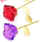Hot Wholesale Crystal Crafts Long Stem Glass Rose Flower