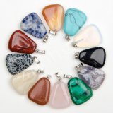 Assorted Natural Stone Mixed Color Trapezoid Charms Pendulum