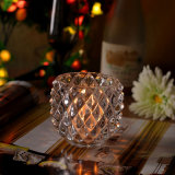 Diamond Patterned Glass Candle Jar