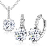 Elegant Wedding Jewelry White Gold Zircon Necklace Jewelry Set