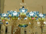 Blue Glass Golden Die Casting Crystal Chandelier Lights