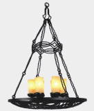 Classic Wrought Iron Candle Pendant Lamp for Restaurant
