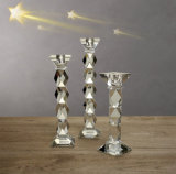 Tall Crystal Glass Candle Holder Craft for Decoration