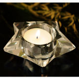 Five-Star Shape Crystal Glass Candleholder Craft for Gift
