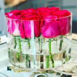 Modern Acrylic Round Flower Box Rose Packaging Box