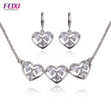 White Gold Plated Jewelry Set for Wedding Crystal Jewelry Set