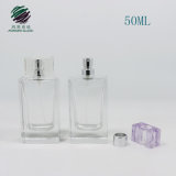Rectangle Empty Perfume Spray Glass Bottle Clear with Surlyn Cap 50ml