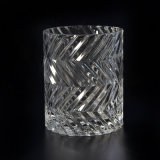 Straight Shaped Candle Vessel with Embossed Pattern