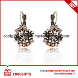 Ladies Alloy Colorful Crystal Flower Ear Clip Jewelry Party Earrings