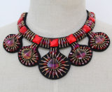 Woman Fashion Charm Costume Jewelry Red Crystal Chunky Necklace (JE0150-2)