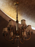 Pendant Chandelier with Fabric Shade & Copper