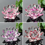 Lotus Flower Shape Crystal Candle Holder for Decoration