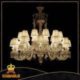 Modern Hotel Decorative Glass Chandelier Lamp (KM-Z0726B-24MX)