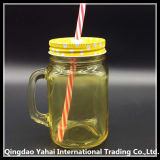 450ml Yellow Colored Glass Mason Jar