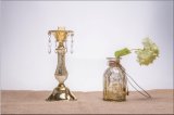 Antique Color single Poster Glass Candle Holder for Wedding Decoration