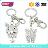 Fashion Magnet Locket Crystal Pig Keychain with Charms for Wholesale