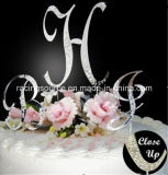 Crystal French Front Letter a to Z Monogram Partial Diamantee Wedding Cake Topper