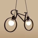 Restaurant Modern Design Black Bicycle Shape Iron Pendant Lamp