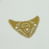 Fashion Gold Hot Melt Resin Beaded Rhinestone Appliques for Lady Shoes