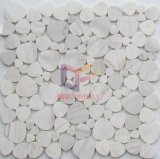 Cobble Shape White Natural Marble Mosaic (CFS1092)