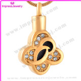 Necklaces for Ashes Gold Plating Clover Pendant with Crystals Ijd9641