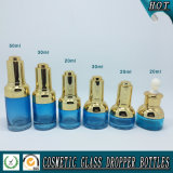 20ml 30ml 50ml blue Coloured Glass Bottle with Press Pump Dropper