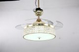 42 Inch Gold Color Crystal Lampshade Ceiling Fan Light
