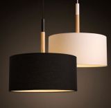 Wood Deco Pendant Lamp with Fabric Shade (WHP-4187)