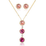 Gold-Plated Jewelry Austria Crystal Necklace Earrings Jewelry Set
