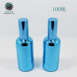 UV Electroplating Blue 100ml Empty Glass Bottle with Sprayer for Cosmetic