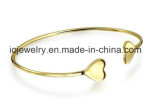 Gold Plated Stackable Modern Heart Bangle