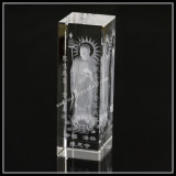 2 Inch Crystal Laser Engraving 3D Buddha Religious Gift