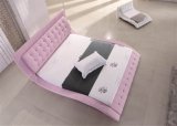 Modern Home Furniture Pink Leather Bed with Crystal