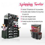 Spinning Acrylic Lipstick Tower Organizer Black Cosmetics Storage Box