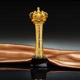 Crown Shaped Metal Trophy with a Customized Crystal Base for Athletics Champions Award Cup Oscar Trophy Sport Souvenirs