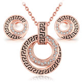Austria Crystal Necklace and Earrings Wholesale Women's Retro Jewelry Set
