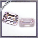 Emerald Cut 5X7mm Light Pink Synthetic Cubic Zircon Stone Factory Made