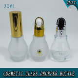 1oz 30ml Clear Frosted Cosmetic Essential Oil Glass Dropper Bottle