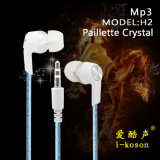 Crystal Thread Design Ome Logo Fashion in-Ear Earphone for MP3